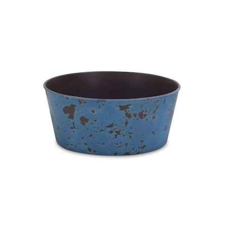 Cheungs 9.5 in. Round Planter with A Tapered Body - Rustic Blue PP-113RB